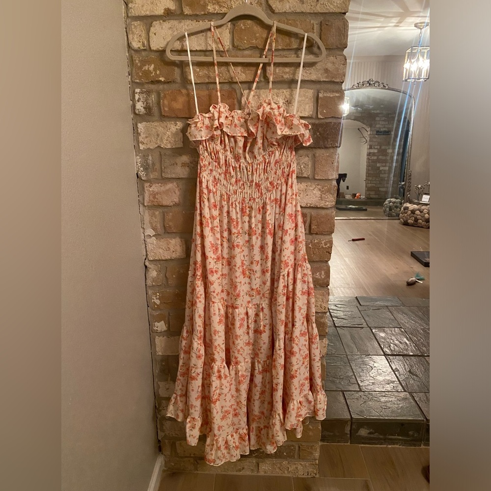 Davi & Dani Floral and Ruffled Dress